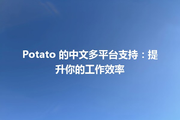 🌟 Potato 的中文多平台支持：提升你的工作效率 🔧