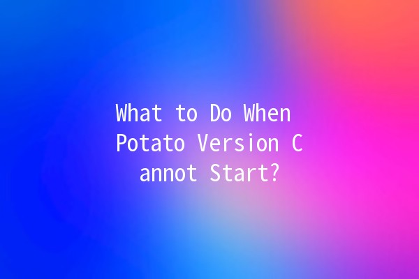 What to Do When Potato Version Cannot Start? 🚀🥔