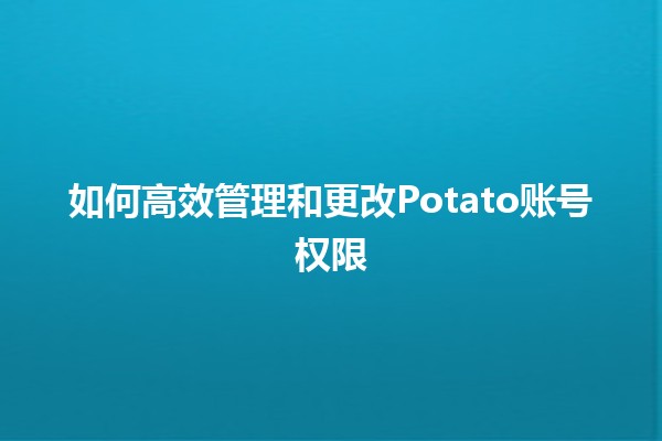 🎮 如何高效管理和更改Potato账号权限 🤔