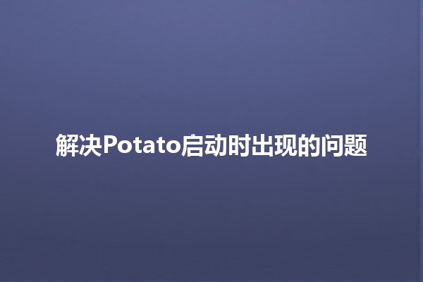 解决Potato启动时出现的问题🐾