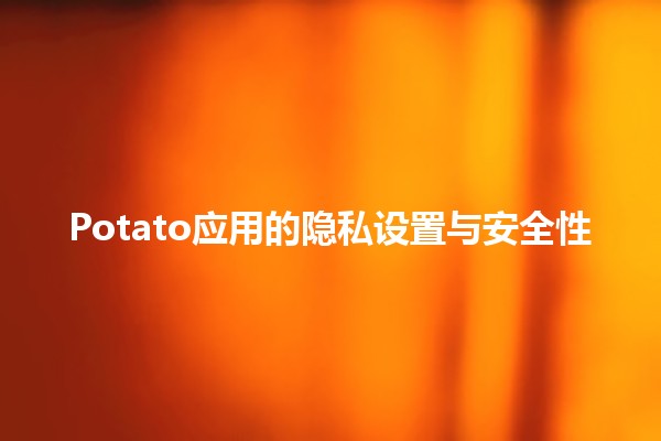 Potato应用的隐私设置与安全性🔒