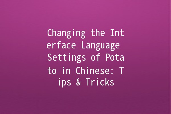 Changing the Interface Language Settings of Potato in Chinese: Tips & Tricks 🌍🍟