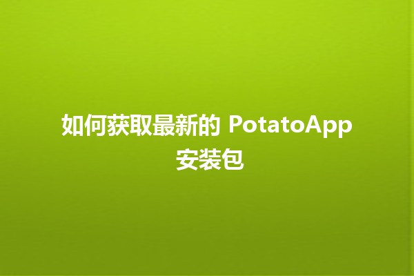 如何获取最新的 PotatoApp 安装包 🚀🍟