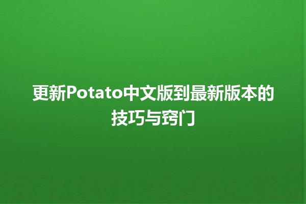 更新Potato中文版到最新版本的技巧与窍门 🥔✨