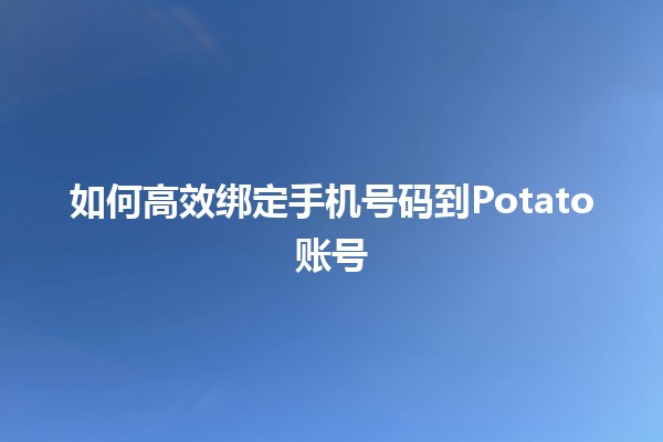 如何高效绑定手机号码到Potato账号📱🥔