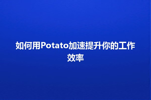 如何用🍟Potato加速提升你的工作效率🚀