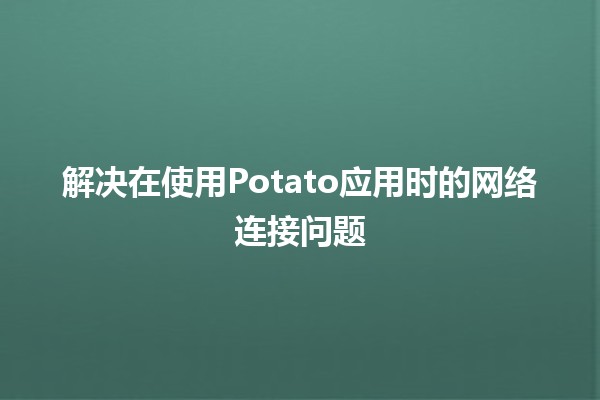 解决🐢在使用Potato应用时的网络连接问题🔧