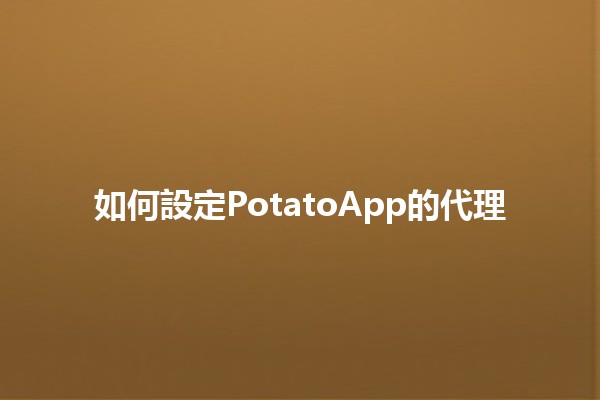 如何設定PotatoApp的代理 🥔🌍