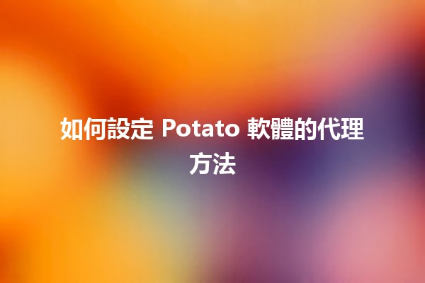 如何設定 Potato 軟體的代理方法 🥔💻