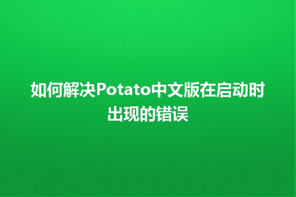 如何解决Potato中文版在启动时出现的错误🛠️