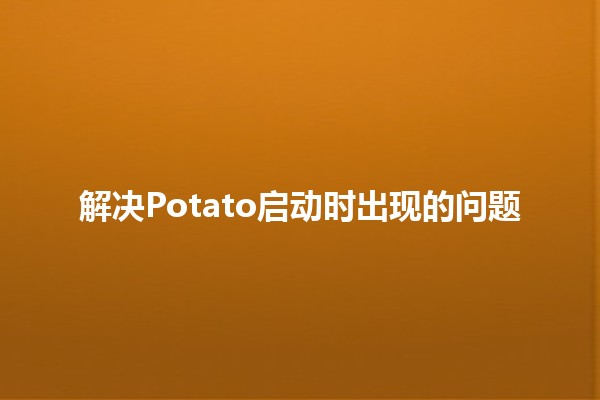 解决Potato启动时出现的问题🚀