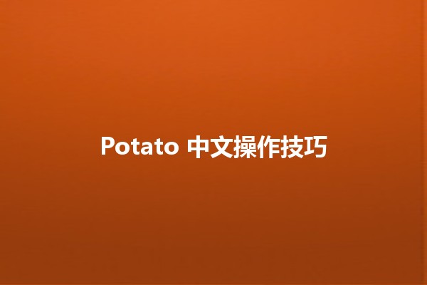 Potato 中文操作技巧 🍟✨