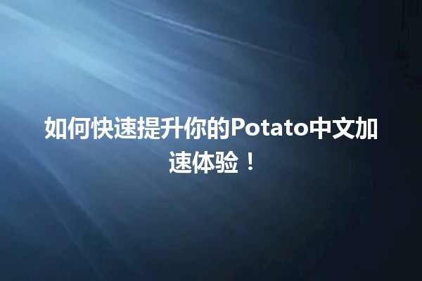 🚀 如何快速提升你的Potato中文加速体验！