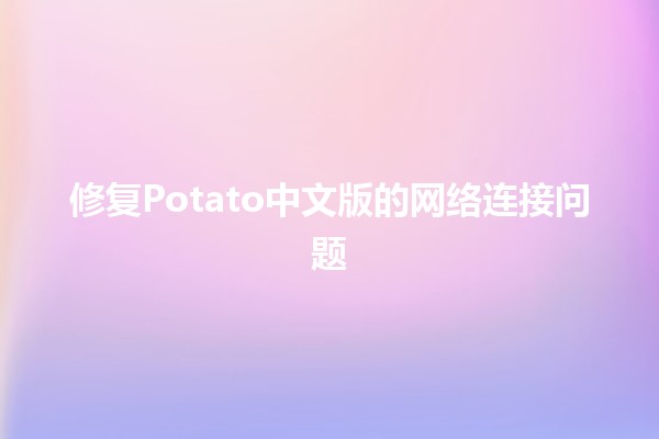 修复Potato中文版的网络连接问题 🚀💻