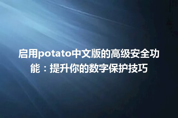 启用potato中文版的高级安全功能💻🔒：提升你的数字保护技巧