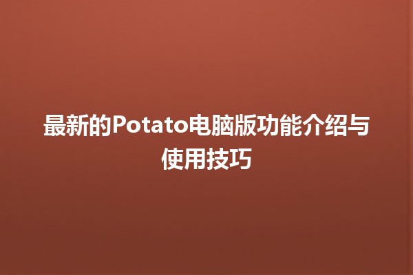 最新的Potato电脑版功能介绍与使用技巧 🚀🍟