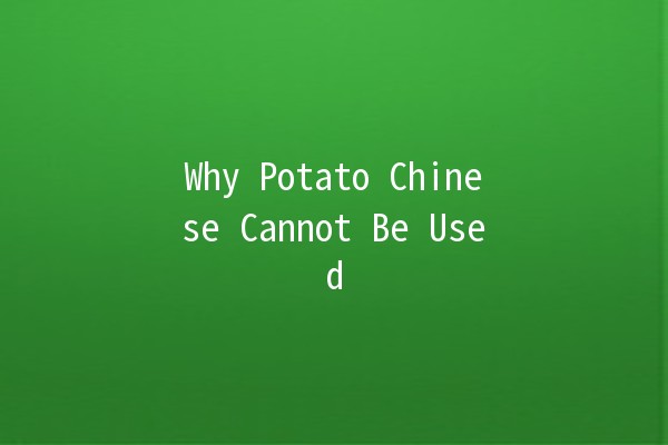 Why Potato Chinese Cannot Be Used ❌🥔