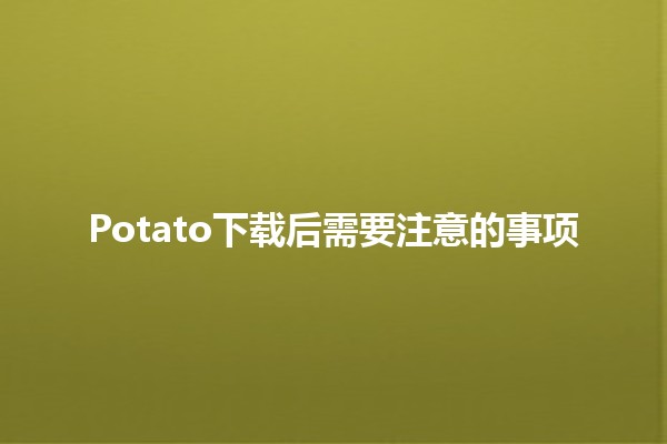 Potato下载后需要注意的事项 🥔💻