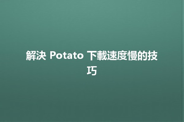 解決 Potato 下載速度慢的技巧 💾🚀