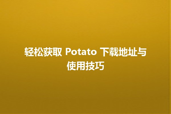 轻松获取 Potato 下载地址与使用技巧 🍟💻