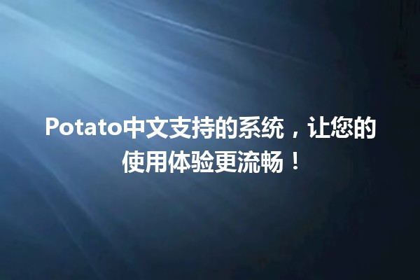 📱Potato中文支持的系统，让您的使用体验更流畅！