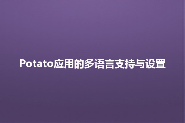 Potato应用的多语言支持与设置 🌍🥔