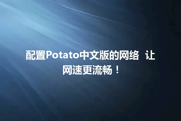 配置Potato中文版的网络 🌐💻 让网速更流畅！