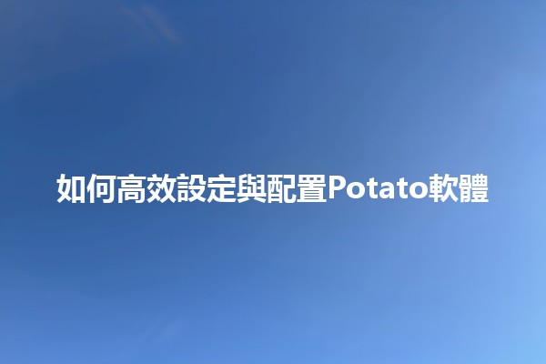 如何高效設定與配置Potato軟體 🔧💻