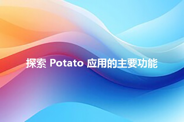 🍟 探索 Potato 应用的主要功能🔍