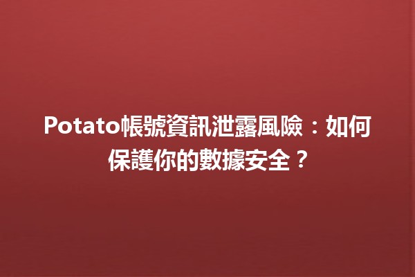 Potato帳號資訊泄露風險⚠️：如何保護你的數據安全？