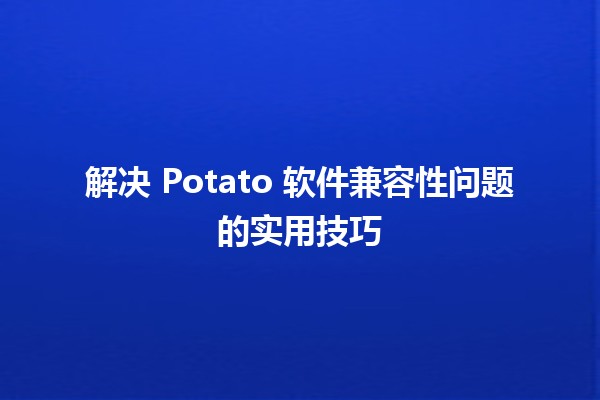 解决 Potato 软件兼容性问题的实用技巧 🥔💻