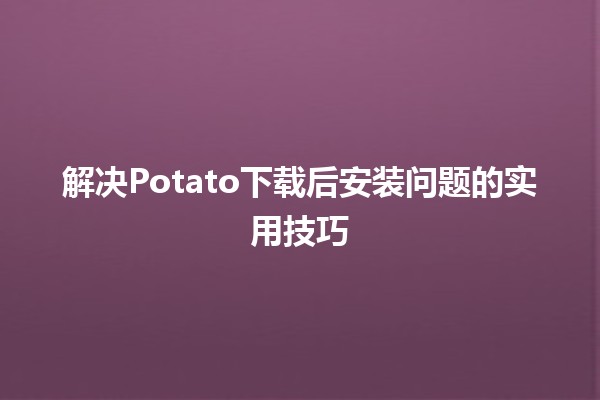 解决Potato下载后安装问题的实用技巧🛠️