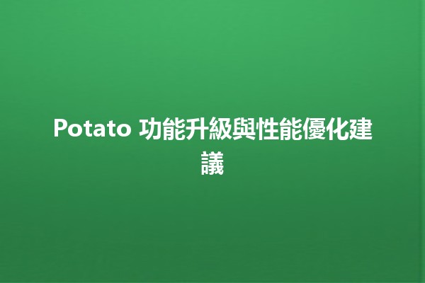 Potato 功能升級與性能優化建議 🥔🔧