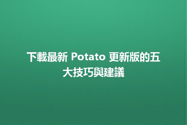 🌟 下載最新 Potato 更新版的五大技巧與建議 🌟