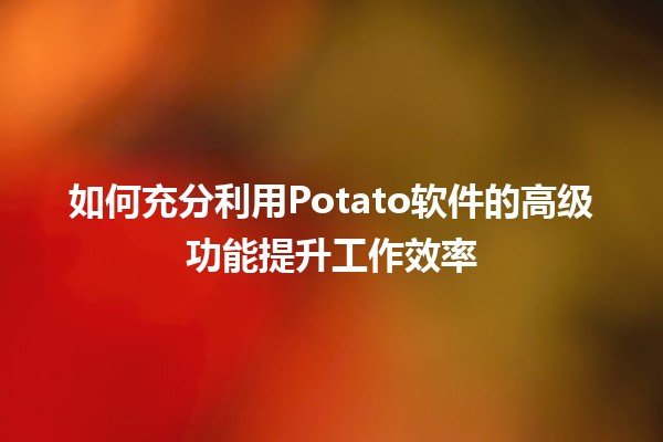 🚀 如何充分利用Potato软件的高级功能提升工作效率💻