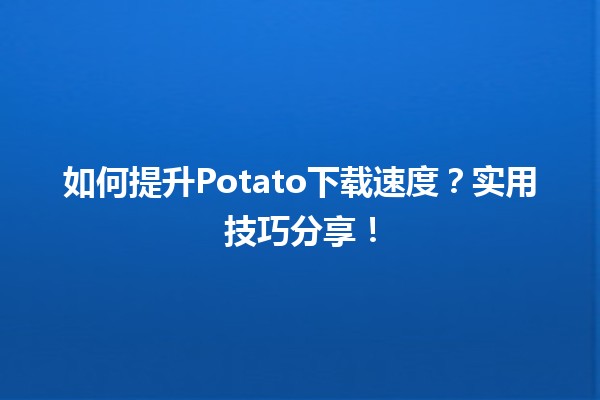 📥 如何提升Potato下载速度？实用技巧分享！