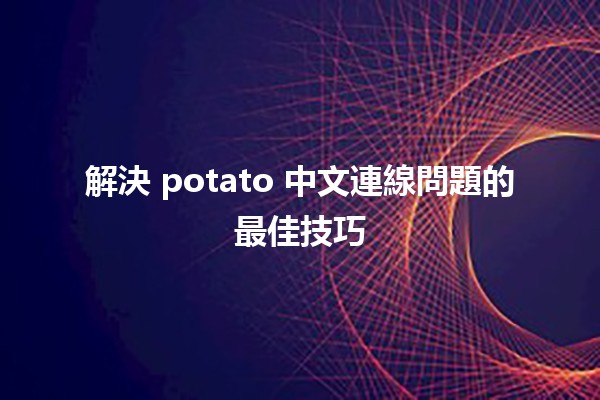 🍟 解決 potato 中文連線問題的最佳技巧