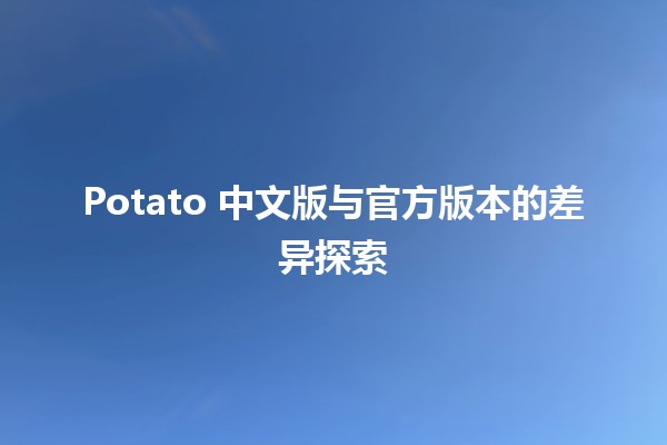 🍟 Potato 中文版与官方版本的差异探索