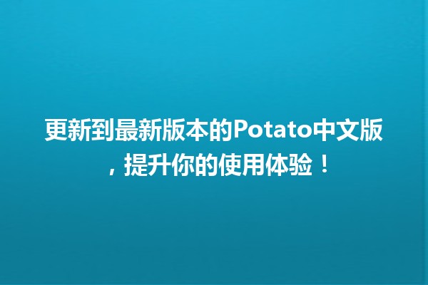 🚀 更新到最新版本的Potato中文版，提升你的使用体验！🍟