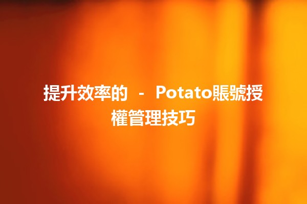 💻 提升效率的🔑 － Potato賬號授權管理技巧