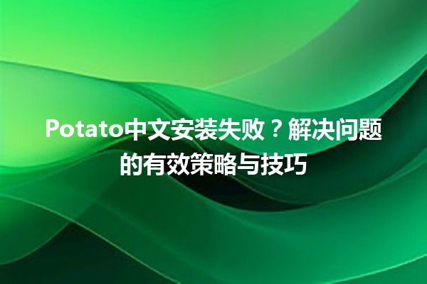 Potato中文安装失败？🤔解决问题的有效策略与技巧