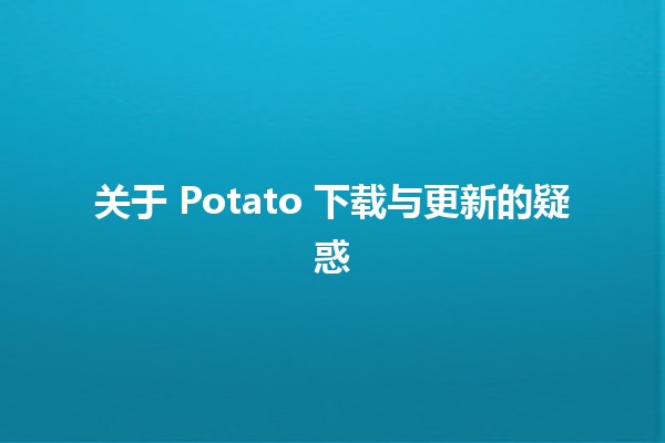 关于📥🍟 Potato 下载与更新的疑惑