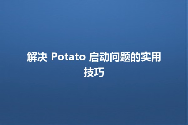 解决 Potato 启动问题的实用技巧 🥔🚀