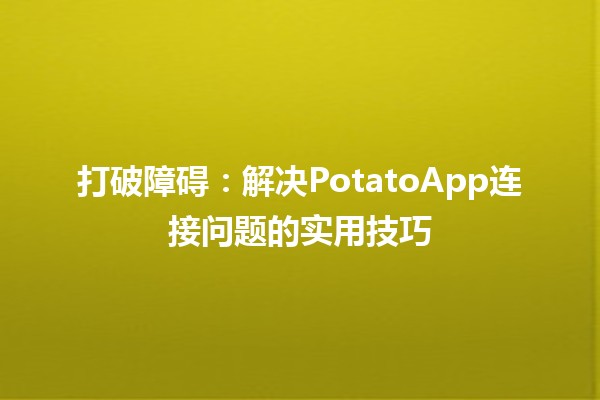 打破障碍：解决PotatoApp连接问题的实用技巧🛠️✨