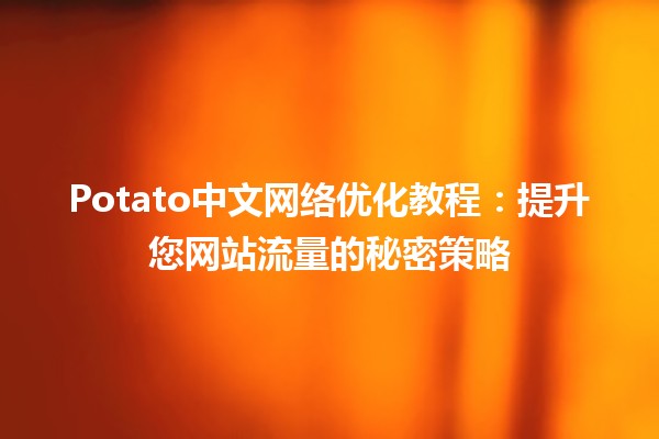 🍟 Potato中文网络优化教程：提升您网站流量的秘密策略